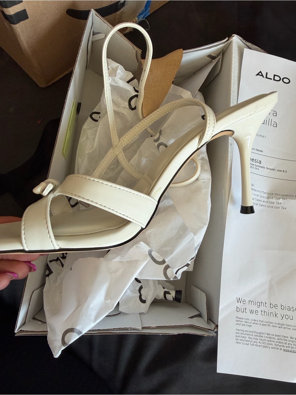 ALDO Cream Strappy Stiletto Sandals